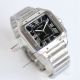 TW Factory Replica Cartier SANTOS Black Dial Stainless Steel (3)_th.jpg